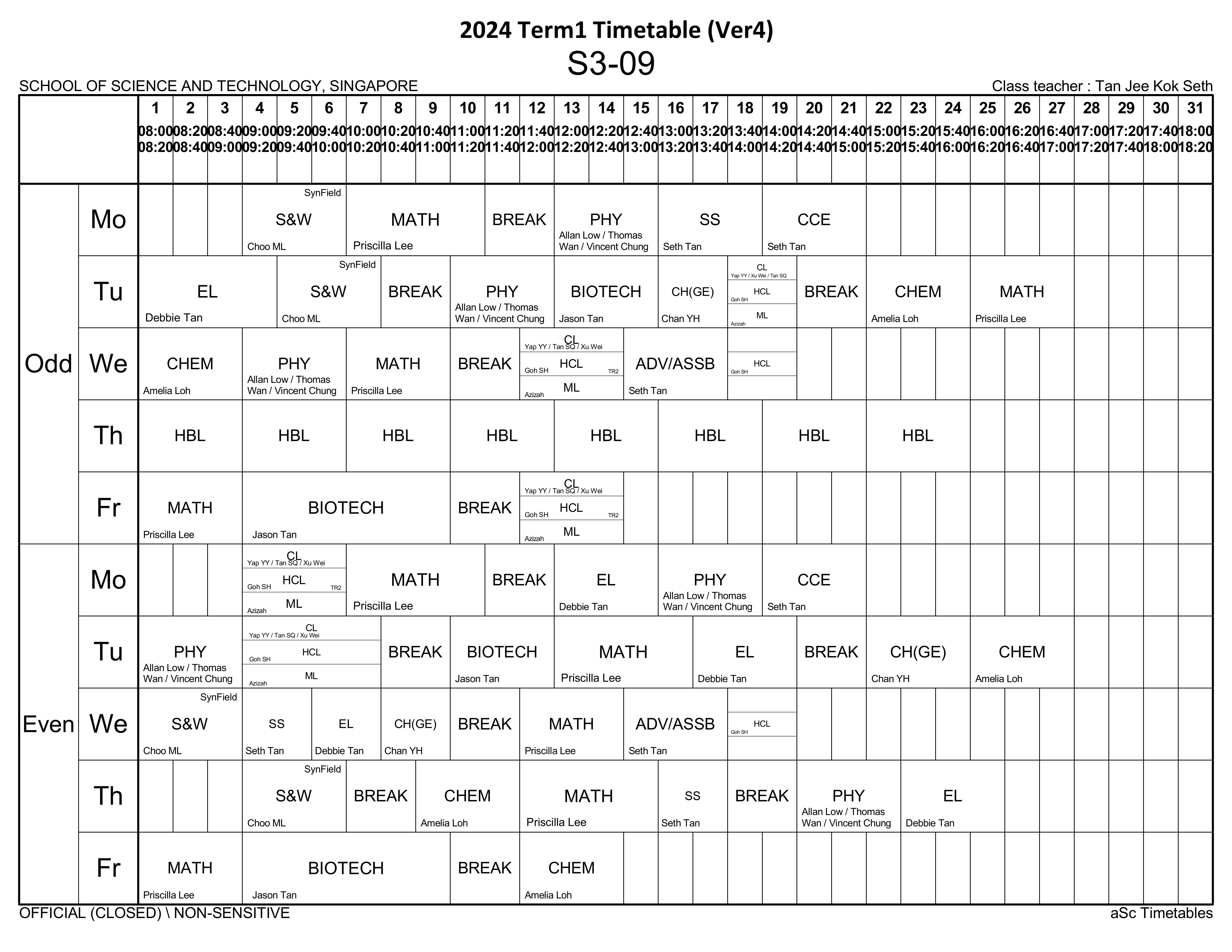 timetable